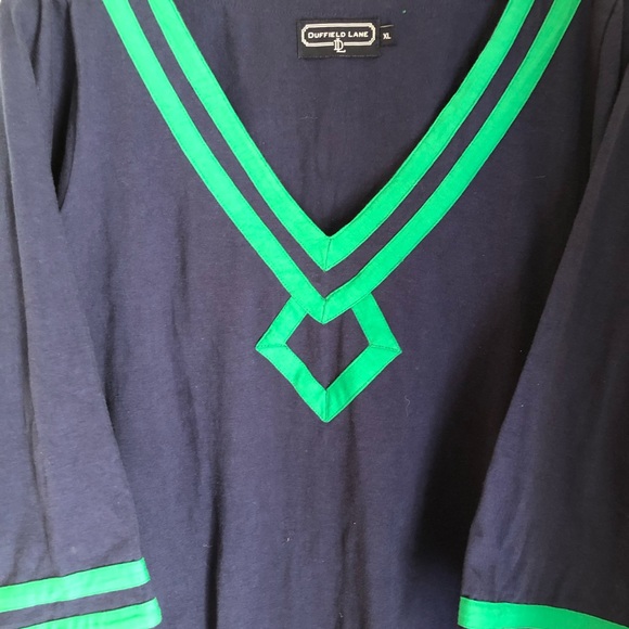 Duffield Lane Navy and Green dress, size XL - Picture 2 of 3